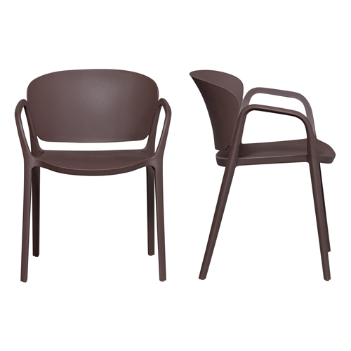 Lot de 2 chaises de jardin empilable en résine prune - Bent