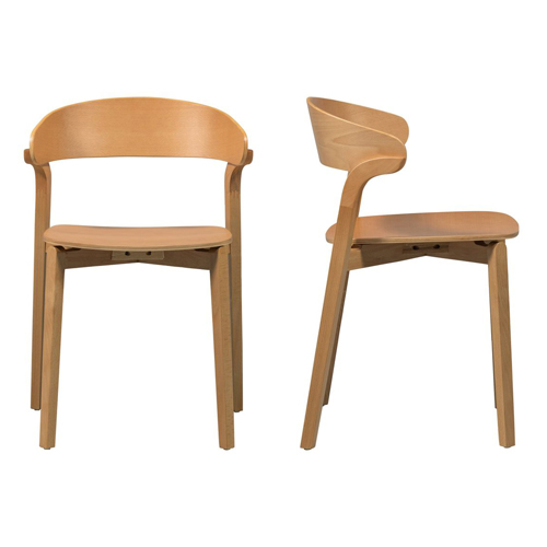Lot de 2 chaises de salle à manger en bois - Cras