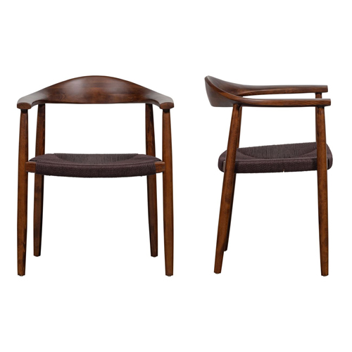 Lot de 2 chaises de salle à manger en hêtre avec assise tressée - Embrace