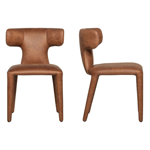 Lot de 2 chaises design en tissu aspect cuir - Permit