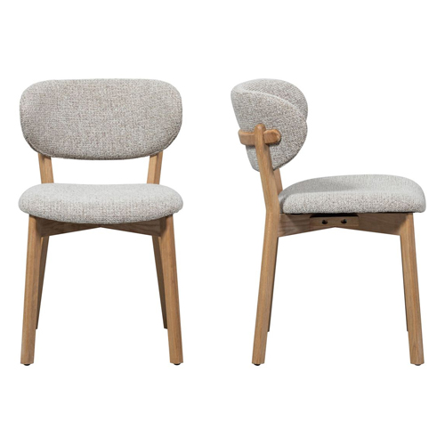 Lot de 2 chaises de salle à manger en tissu tissé - Udar