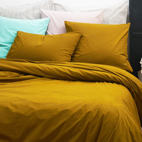 Drap housse en coton bio Jaune 140 x 200 cm - Celeste
