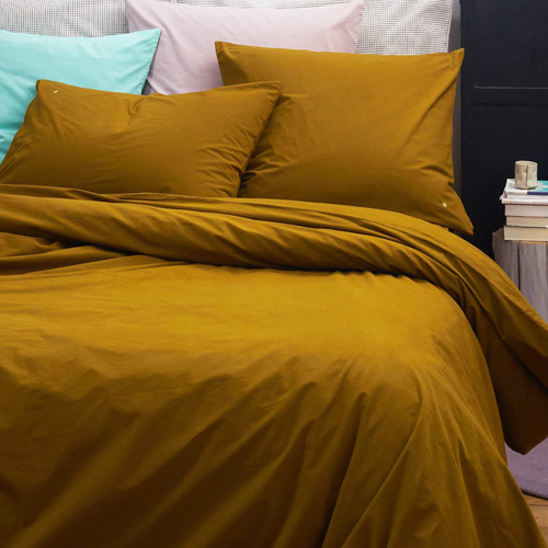 Housse de couette en coton bio Jaune 140 x 200 cm - Celeste