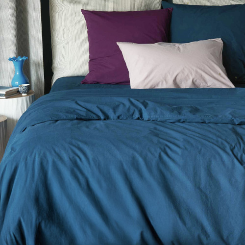 Housse de couette en coton bio bleu 240 x 260 cm - Celeste