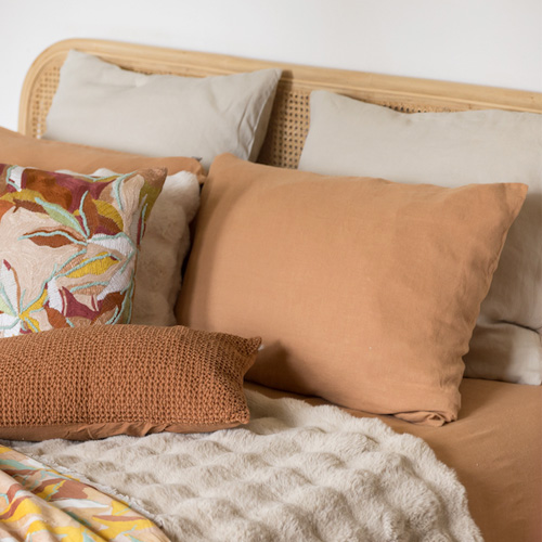 Lot de 2 Taies d'oreiller en chanvre Rose 50 x 75 cm - Kala