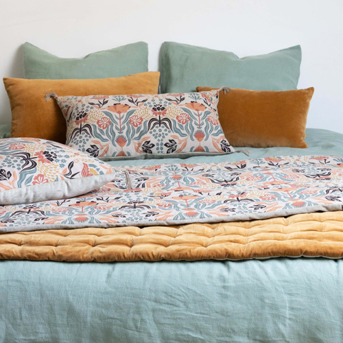 Housse de couette en chanvre Vert 260 x 240 cm - Kala
