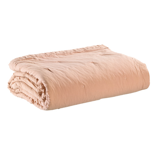 Jeté de lit en coton Rose 180 x 260 cm - Tika
