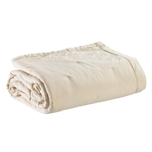 Jeté de lit en coton Naturel 180 x 260 cm - Tika