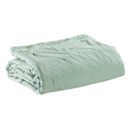 Jeté de lit en coton Vert 180 x 260 cm - Tika
