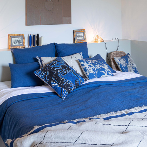 Drap housse en lin Blanc 180 x 200 x 30 cm - Zeff