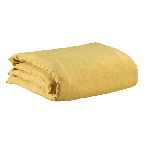Housse de couette en lin Jaune 140 x 200 cm - Zeff