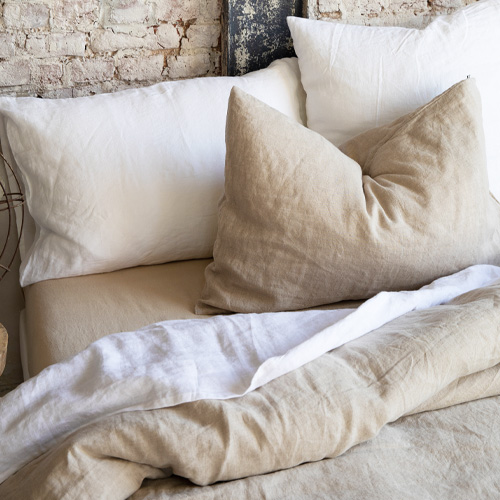Housse de couette en lin bleu 260 x 240 cm - Zeff
