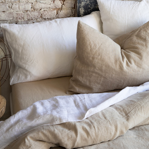 Housse de couette en lin Vert 140 x 200 cm - Zeff