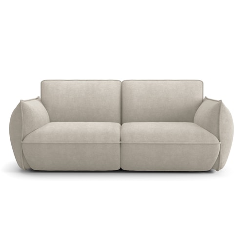 Canapé 3 places en tissu chenille beige - Lidia
