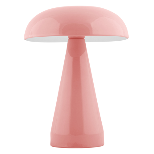 Lampe de table champignon LED en métal rose - Rachel