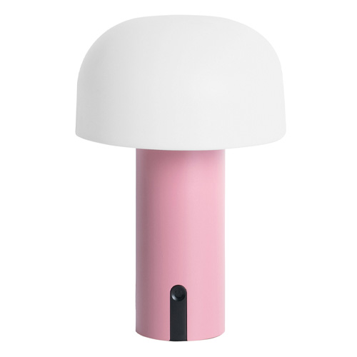 Lampe de table champignon LED en métal rose - Luca