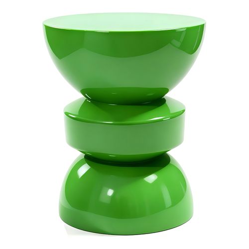 Bout de canapé en résine vert brillant Ø30 cm - Elin