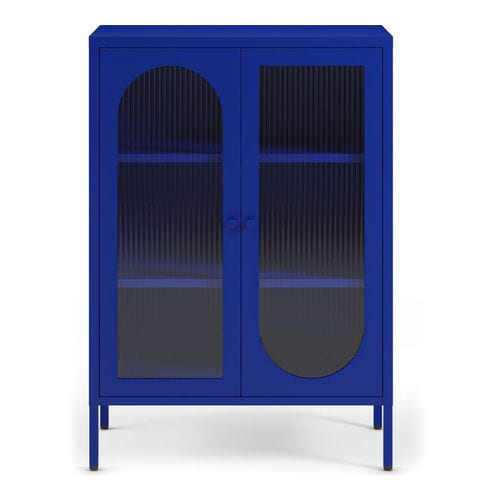 Buffet 2 portes en métal bleu électrique 70 cm - Ysia