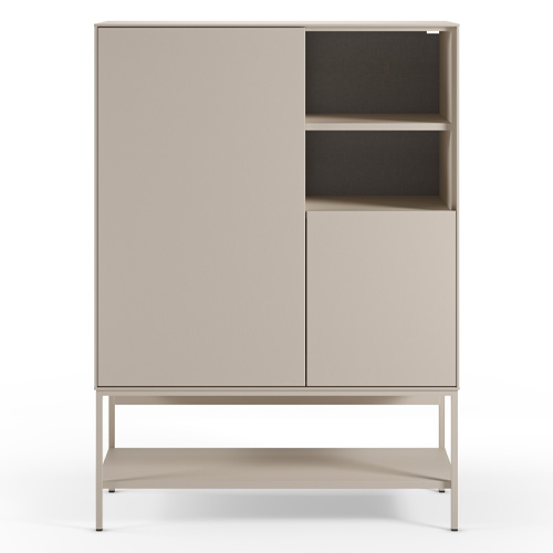 Buffet haut 2 portes 2 niches beige 90 cm - Zara