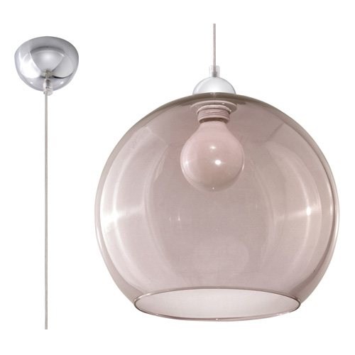 Suspension en verre graphite 30cm - Ball