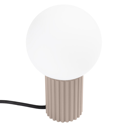 Lampe à poser en aluminium cannelé taupe - Halo