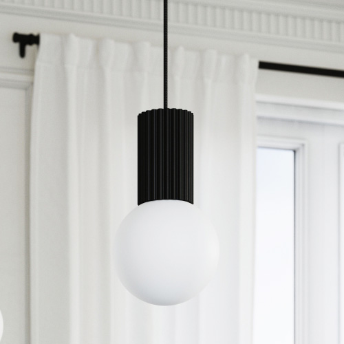 Suspension en aluminium cannelé noir - Halo