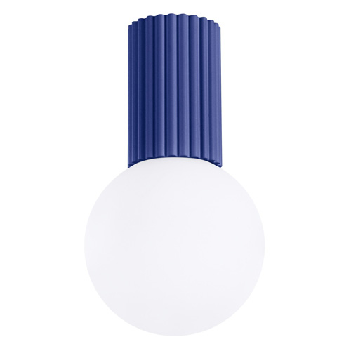 Plafonnier en aluminium cannelé bleu marine - Halo
