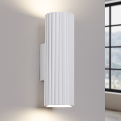 Applique en aluminium cannelé 20 cm blanc - Karbon