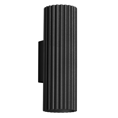Applique en aluminium cannelé 20 cm noir - Karbon