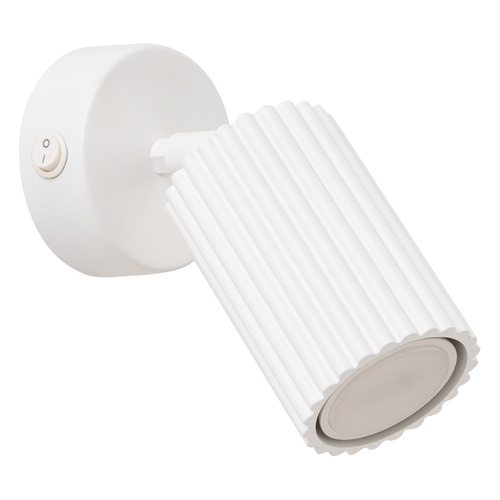 Applique en aluminium cannelé blanc avec interrupteur - Karbon