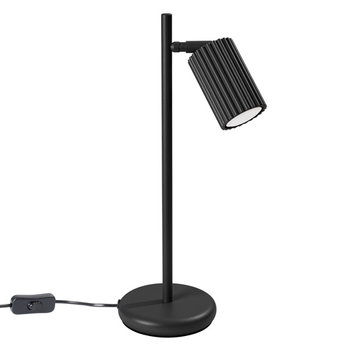 Lampe à poser en aluminium cannelé noir - Karbon