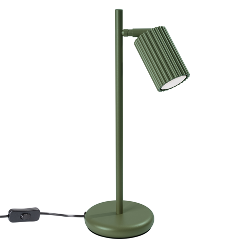 Lampe à poser en aluminium cannelé vert olive - Karbon