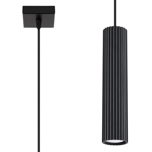Suspension en aluminium cannelé noir - Karbon