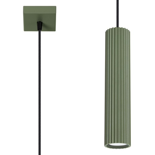 Suspension en aluminium cannelé vert olive - Karbon