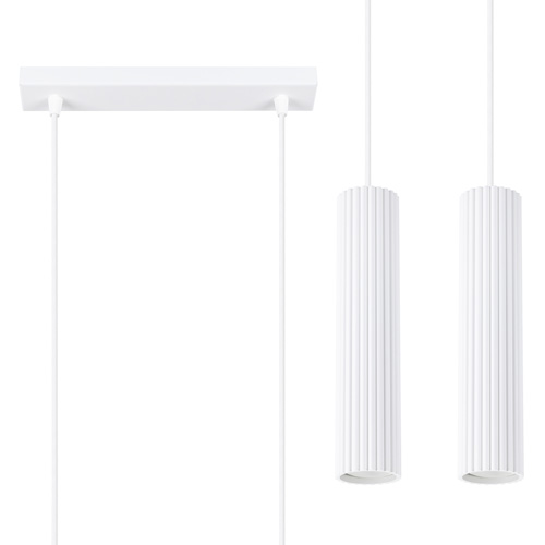 Suspension en aluminium cannelé 2 ampoules - Karbon