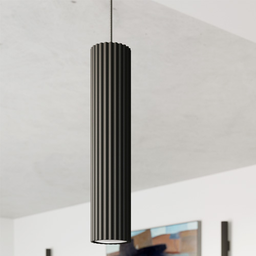 Suspension en aluminium cannelé 2 ampoules - Karbon