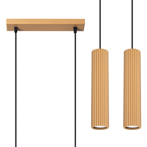 Suspension en aluminium cannelé 2 ampoules - Karbon