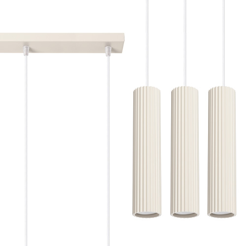 Suspension en aluminium cannelé 3 ampoules - Karbon