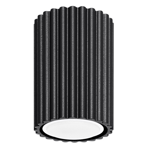 Plafonnier en aluminium cannelé 10 cm noir - Karbon