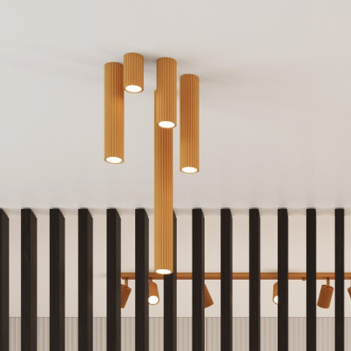 Plafonnier en aluminium cannelé 40 cm or - Karbon