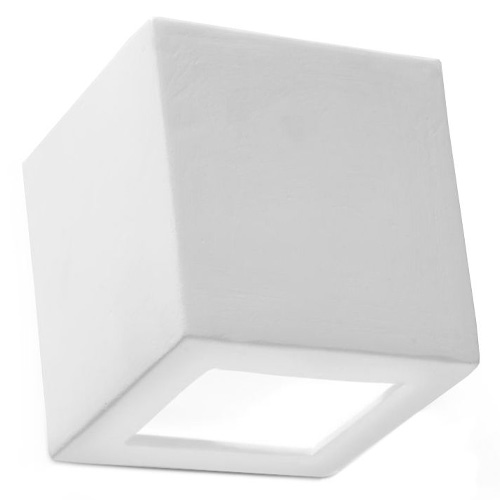 Applique cubique en céramique blanche - Leo