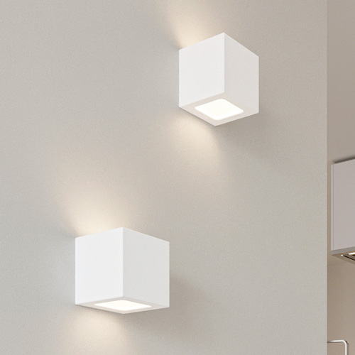 Applique cubique en céramique blanche - Leo