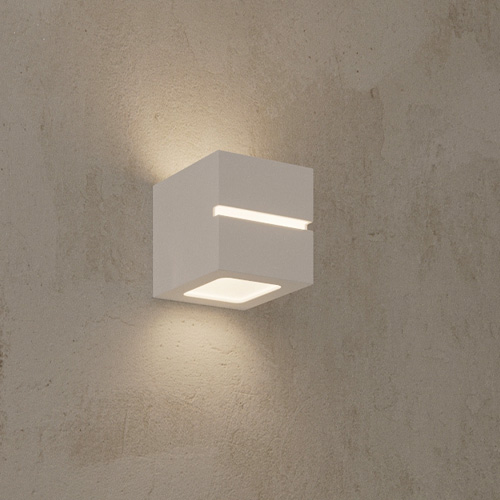 Applique cubique en céramique blanche - Leo
