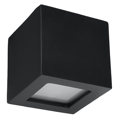 Applique cubique en céramique noire - Leo