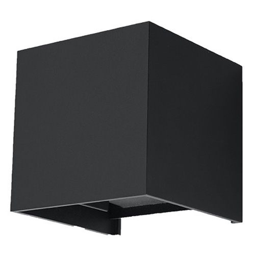 Applique cubique pour l'extérieur en aluminium noir - Luca
