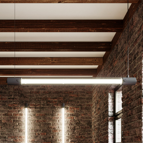 Suspension tubulaire en acier noir 150 cm - Valo