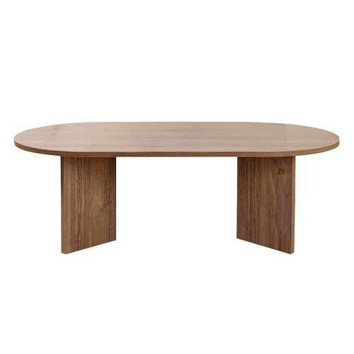 Table basse ovale effet Noyer 119 cm - Orane