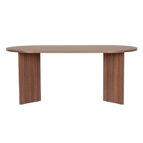 Table à manger ovale effet Noyer 180 cm - Suna
