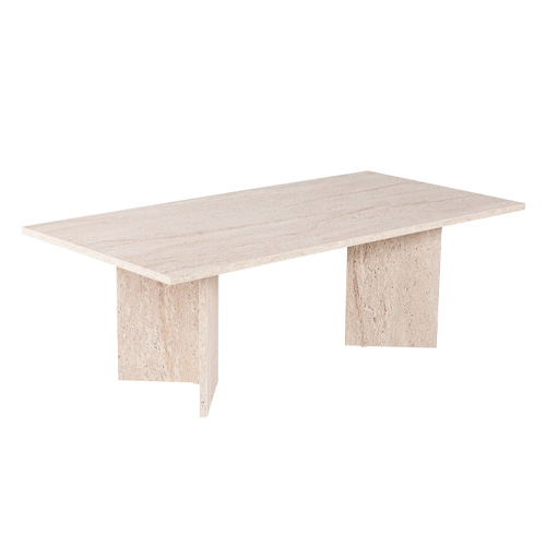 Table basse rectangulaire effet travertin 119 cm - Taona