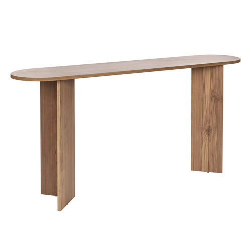 Console ovale effet Chêne foncé 150 cm - Malva